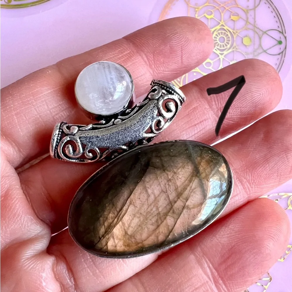 925 OMG OMG! Choose from 10! FLASH LABRADORITE + Moonstone Pendant Necklace - Picture 4 of 8